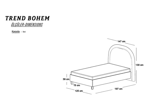 Trend Bohem 120lik Karyola