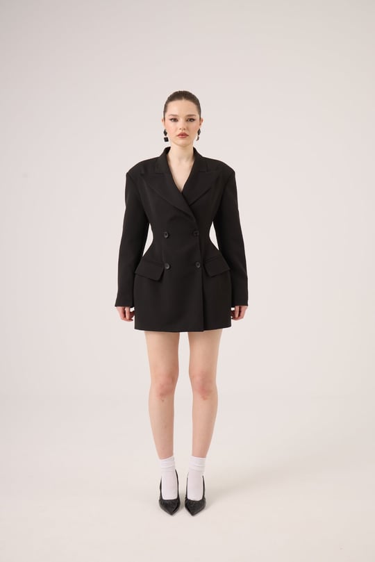 Belden Oturmalı Galina Blazer Ceket Siyah