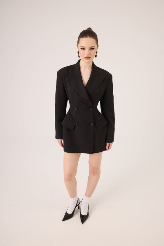 Belden Oturmalı Galina Blazer Ceket Siyah