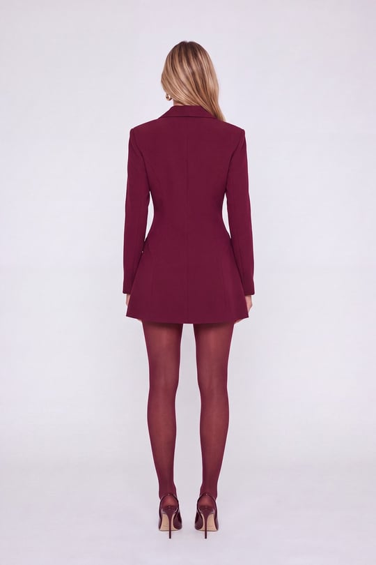 Belden Oturmalı Fit Kesim Deja Blazer Ceket Bordo