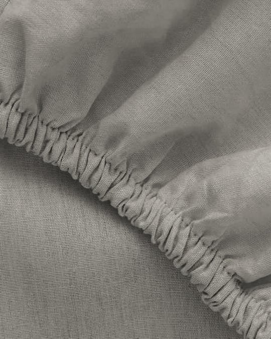 Cearceaf cu elastic, pentru o persoană, Straight, bumbac, 100x200 cm, gri