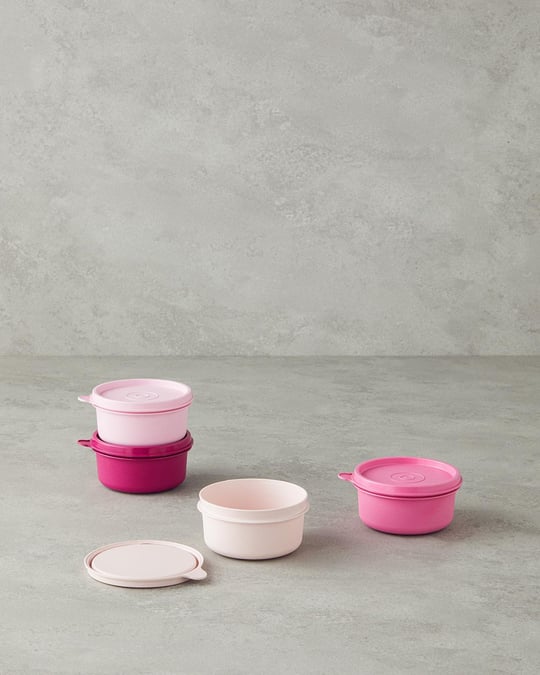 Lock Me Mini Plastic Set 4 Cutie De Depozitare 250 ml Roz