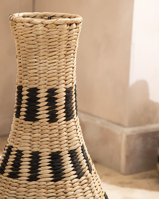 Obiect decorativ, Riba, răchită, 27x55 cm, natural-negru