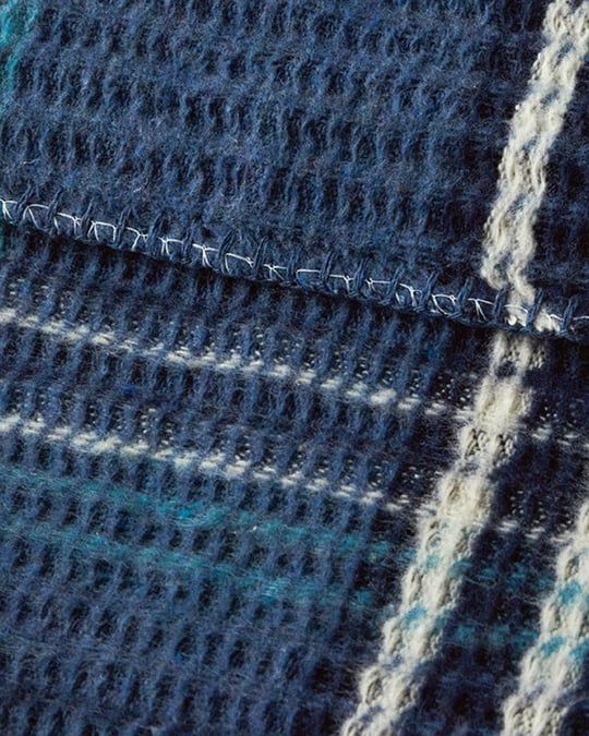 Pătură, pentru două persoane, Plaid, bumbac-poliester, 180x220 cm, bleu