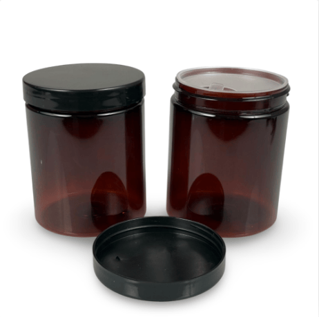 300ml Tıpalı Amber PET Kavanoz – Toptan Kozmetik Ambalaj