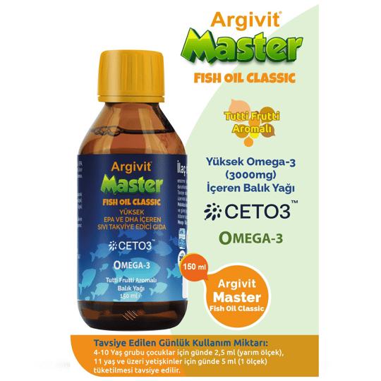Argivit Master Fish Oil Classic Balık Yağı 150 ml 2 Adet