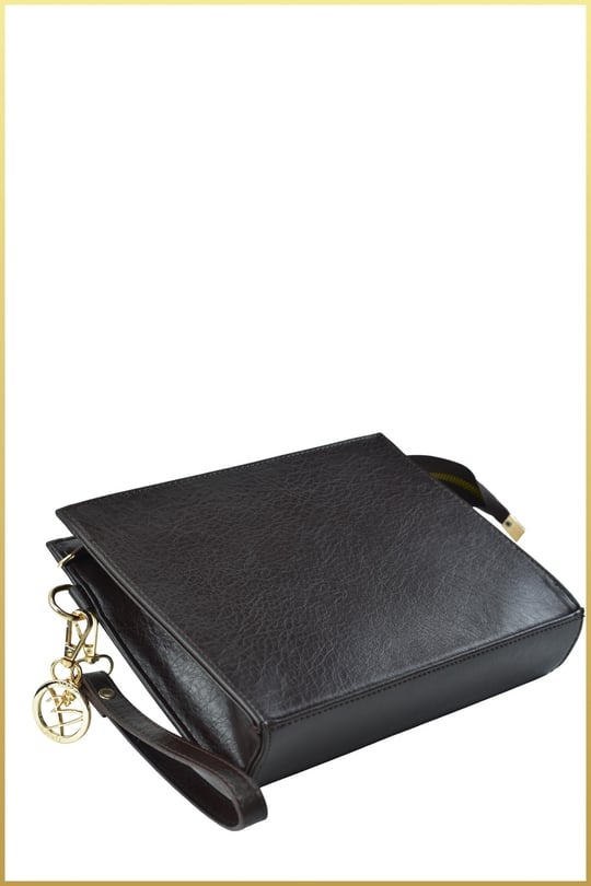 Biess Portföy Clutch El Çantası (Charm Hediyeli) - Acı Kahve