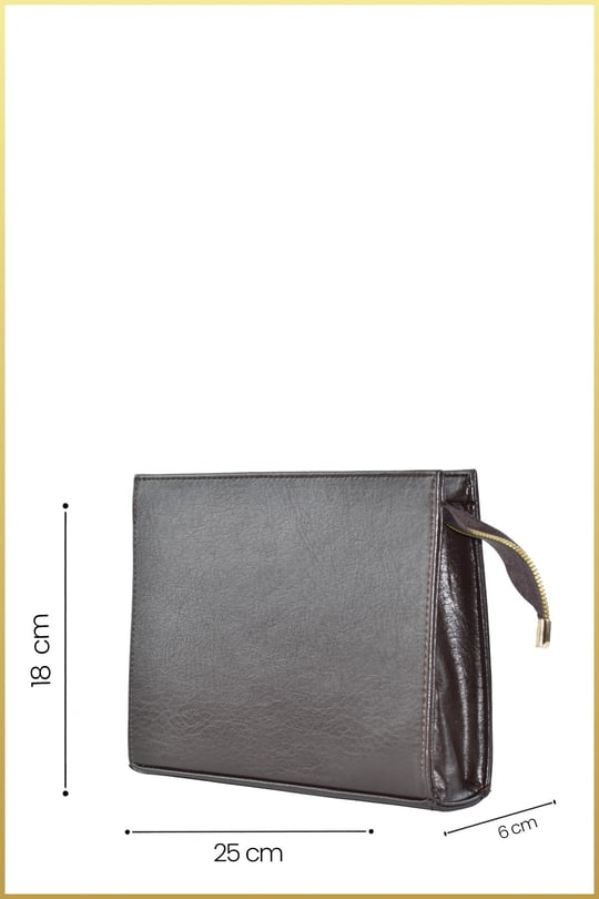 Biess Portföy Clutch El Çantası (Charm Hediyeli) - Acı Kahve