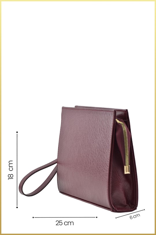 Biess Portföy Clutch El Çantası (Charm Hediyeli) - Bordo