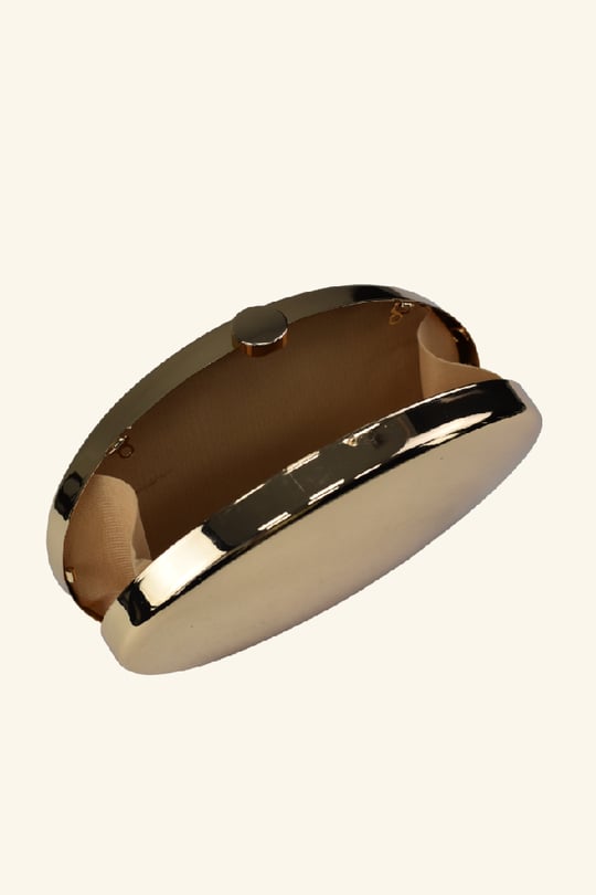 Damla Model Parlak Abiye Çanta - Gold