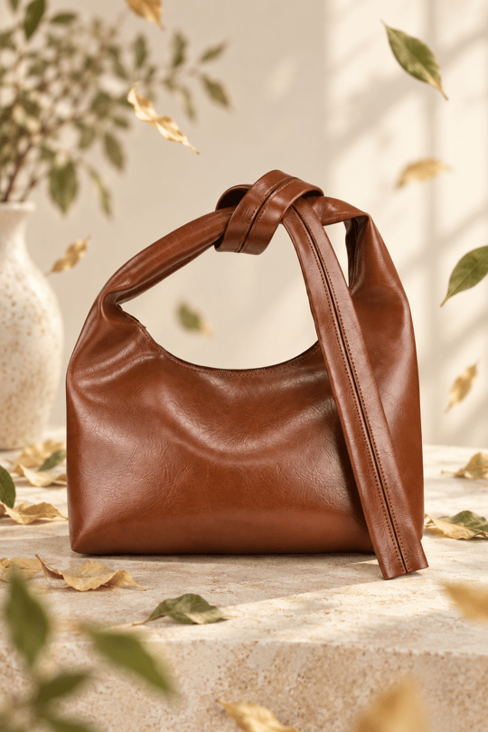 Düğüm Model El ve Omuz Çantası - Taba