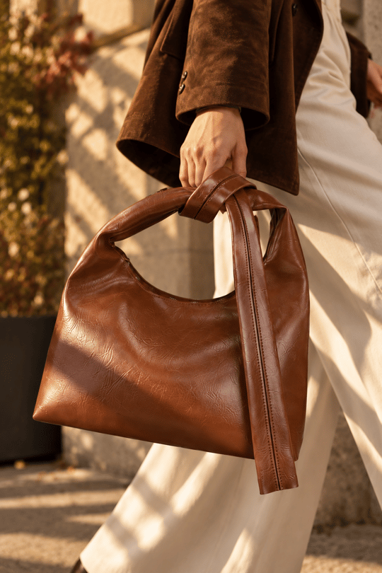 Düğüm Model El ve Omuz Çantası - Taba