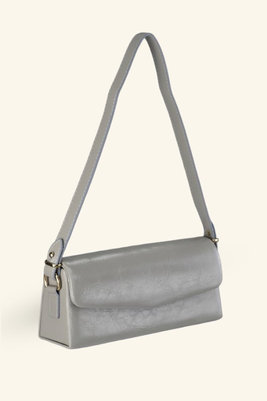 Kadın Deri Kapaklı Baget El ve Omuz Çantası - Açık Mint Yeşili