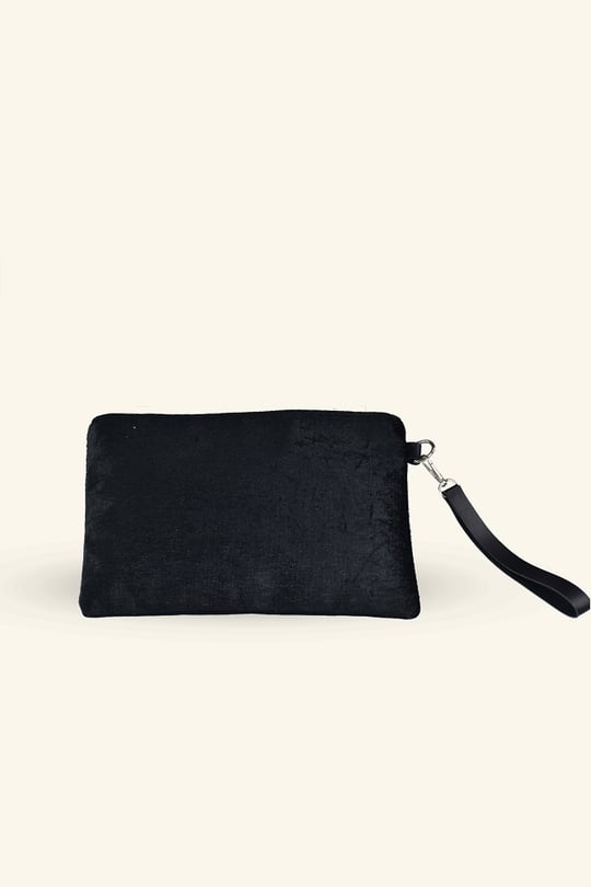 Kadın Gümüş Taşlı Süet Portföy & Clutch Çanta