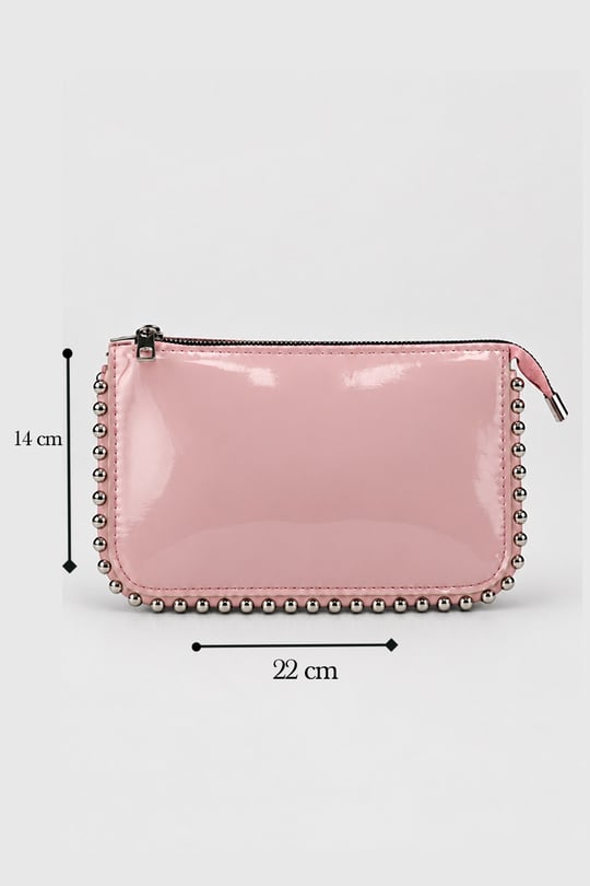 Mini Boncuklu Çanta - Pembe