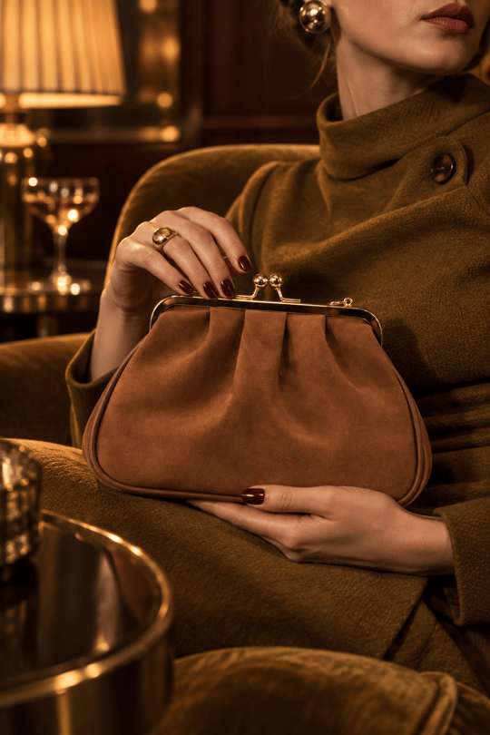 Rosel Clutch Çanta - Taba
