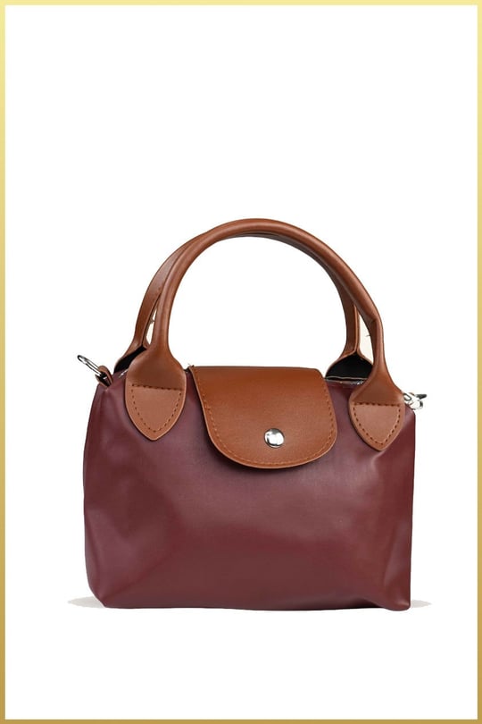 Siyah-Beyaz Çizgili Shopper Çanta ve Bordo Pia Mini Çanta Seti