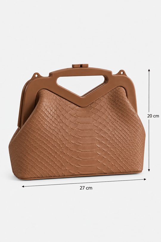 Thin Kadın Desenli Makyaj Çantası- Taba