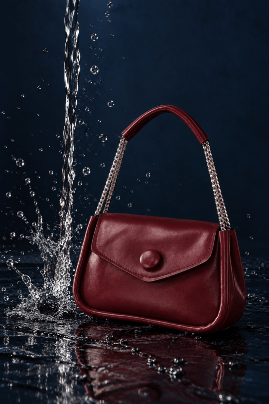 Zincir Askılı Mini El ve Omuz Çantası - Bordo