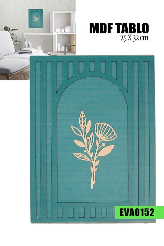Kampanyalı 3 katlı Lazer Kesim tablo 25x32cm Eva0152-32904