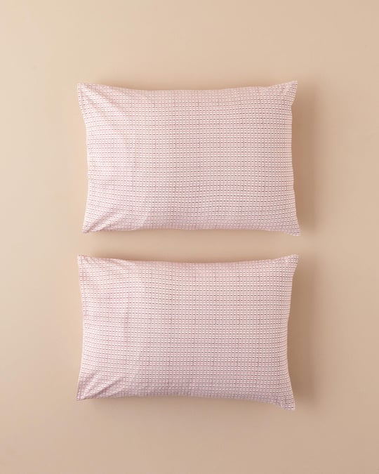 Floral Grid Калъфка За Възглавница 2 бр. Памучен 50x70 см Пепел от рози