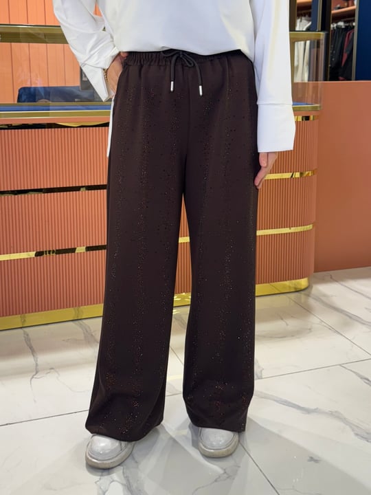 Riva Taşlı Pantolon Acı Kahve