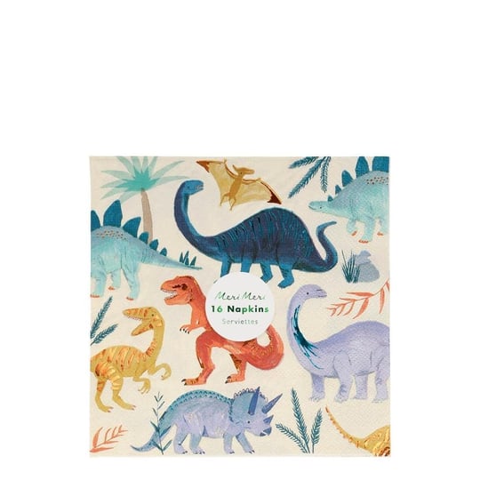 Meri Meri - Dinosaur Napkins - Dinozor Peçete - L - 16Lı