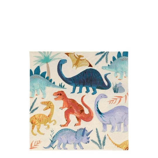 Meri Meri - Dinosaur Napkins - Dinozor Peçete - L - 16Lı