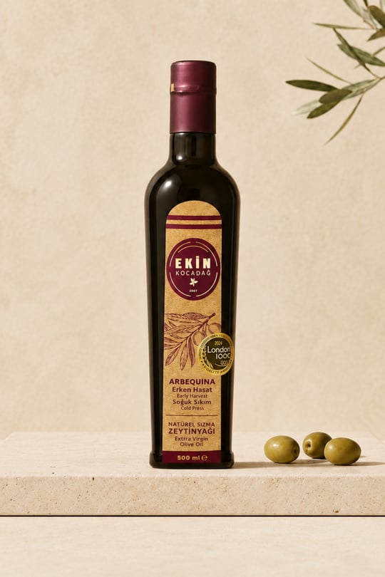 Arbequina Soğuk Sıkım Erken Hasat Zeytinyağı 500ml