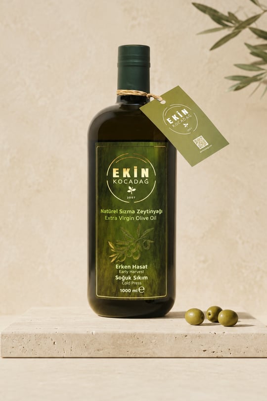 Ekin Kocadağ Edremit Erken Hasat Soğuk Sıkım Naturel Sızma Zeytinyağı 1lt