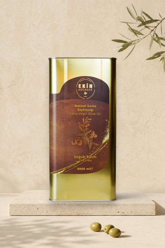 Edremit Olgun Hasat Soğuk Sıkım Naturel Sızma Zeytinyağı 5lt