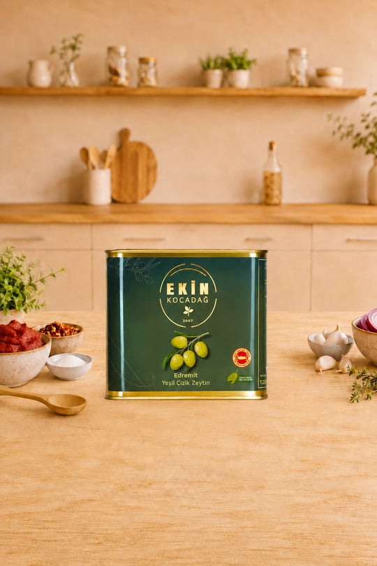 Edremit Yeşil Çizik Zeytin 1.2 Kg