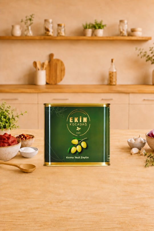 Edremit Yeşil Kırma Zeytin 1.2 Kg