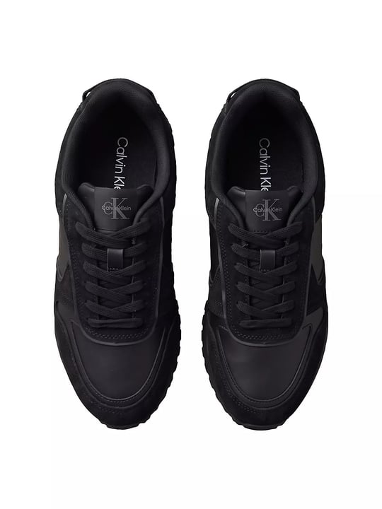 Calvin Klein Erkek Hakiki Deri Süet Detaylı Logolu Siyah Sneaker YM0YM01461-0GJ