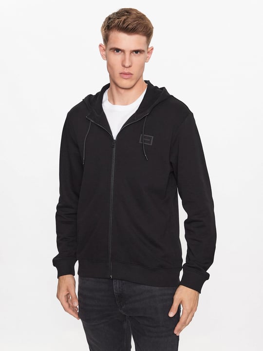 HUGO HUGO Erkek Marka Logolu Pamuklu Normal Kalıp Günlük Siyah Sweatshirt 50495678-001