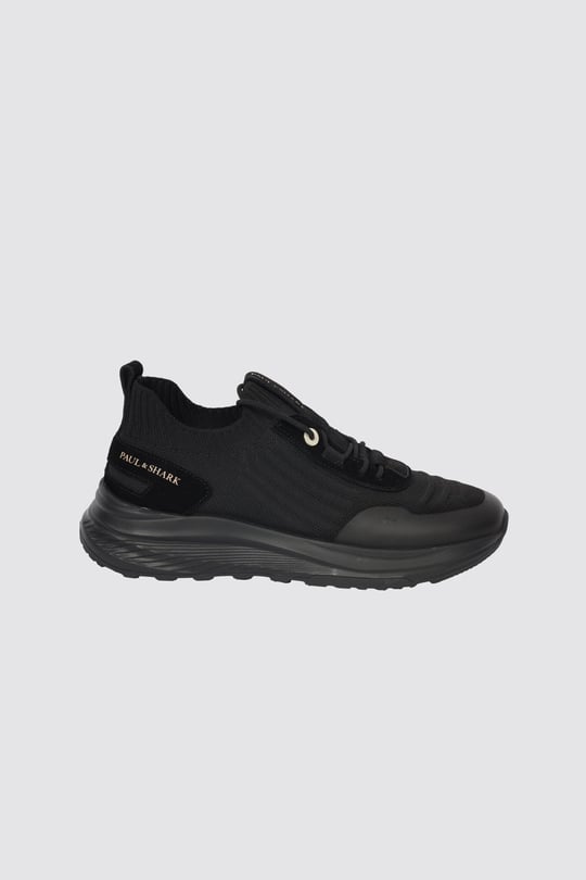 Paul Shark Paul Shark Erkek Logo Detaylı Düşük Bilekli Nefes Alabilen Üst Yüzeyli Siyah Sneaker 16318022-011