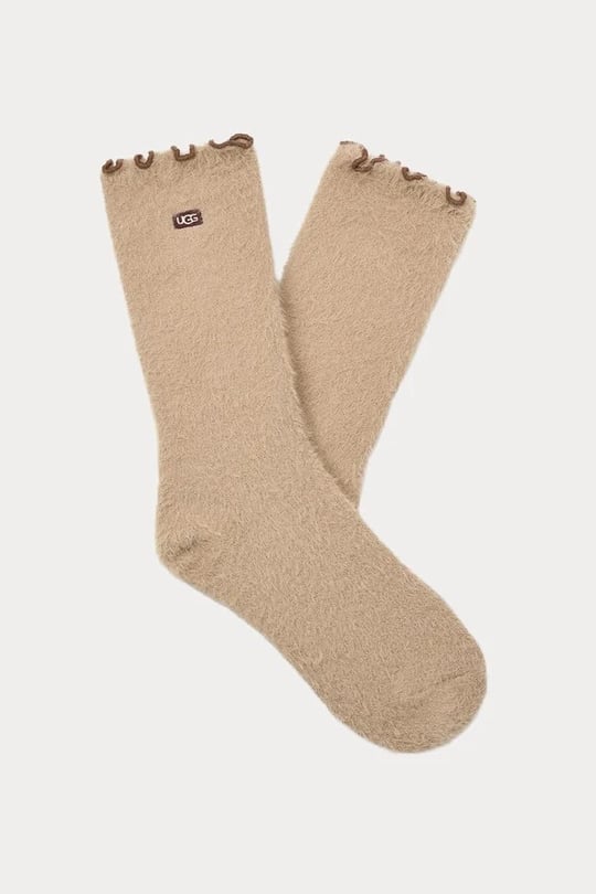 UGG Kadın Birbirinden Farklı Desenli Üçlü Paket Bej Çorap 1181414-CCBT