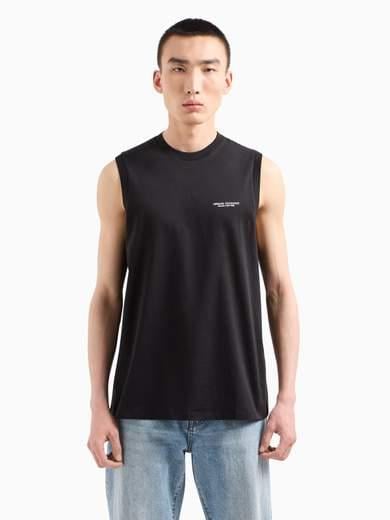 ARMANI EXCHANGE Armani Exchange Erkek Kısa Kol AX Yazı Desen Pamuklu Bisiklet Yaka Siyah T-Shirt 8NZH97 ZJ9AZ-1200