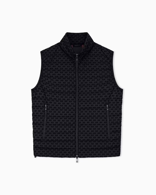Armani Exchange Armani Exchange Erkek Fermuarlı Logo Desenli Siyah Yelek XM003511 AF19870-UC001