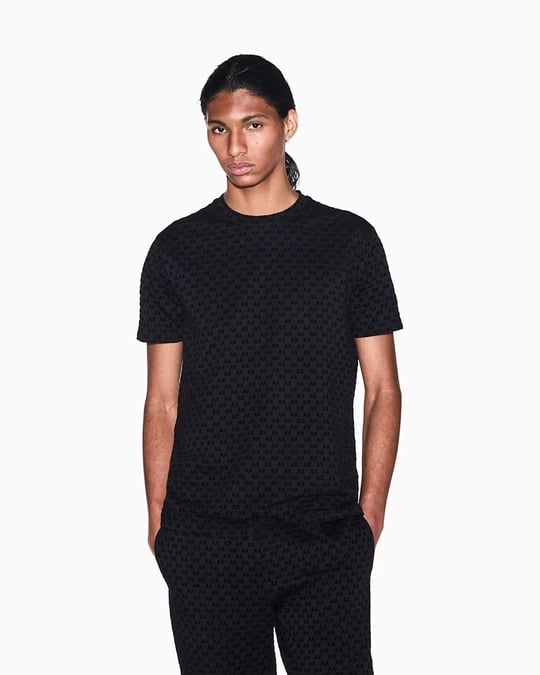 Armani Exchange Armani Exchange Erkek Yuvarlak Yaka Logo Desenli Kısa Kollu Pamuklu Siyah T-Shirt XM003079 AF10356-UC001