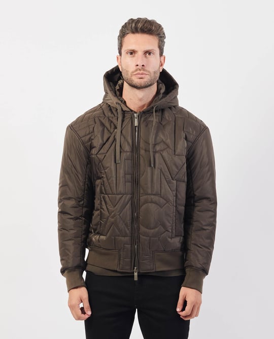 Armani Exchange Armani Exchange Erkek Kapüşonlu Günlük Kullanım Marka Detaylı Kahverengi Mont 6DZB11 ZN4XZ-1897