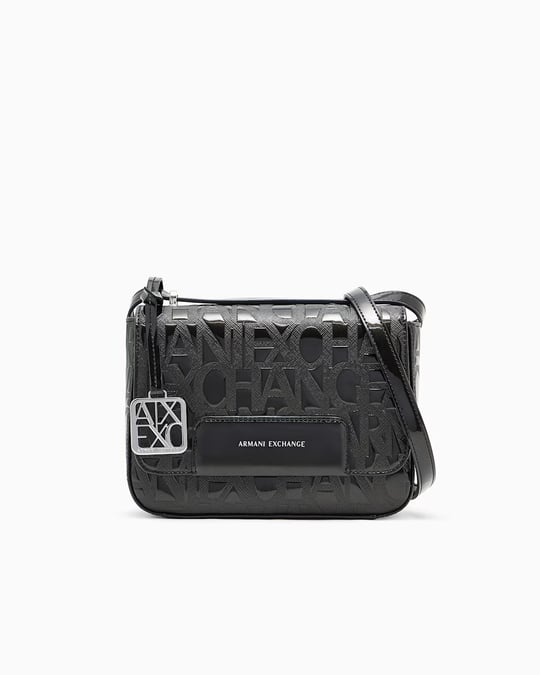 Armani Exchange Armani Exchange Kadın Logo Desenli Manyetik Kapamalı Siyah Omuz Çantası XW001577 AF17290-UC001