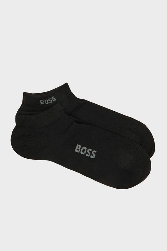 BOSS  BOSS Erkek 2'li Paket Düşük Bilekli Bambu Karışımlı Siyah Çorap 50538188-001