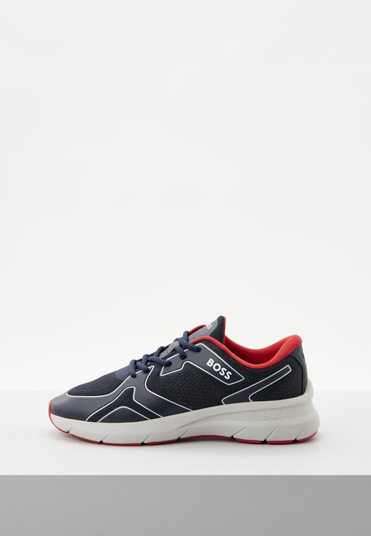 BOSS BOSS Erkek Bağcıklı Marka Logolu Spor Stil Lacivert Sneaker 50498933-406