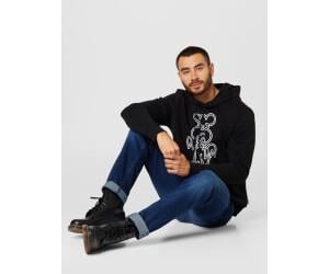 BOSS BOSS Erkek Baskılı Regular Fit Kapşonlu Siyah-Beyaz Sweatshirt 50477519-002