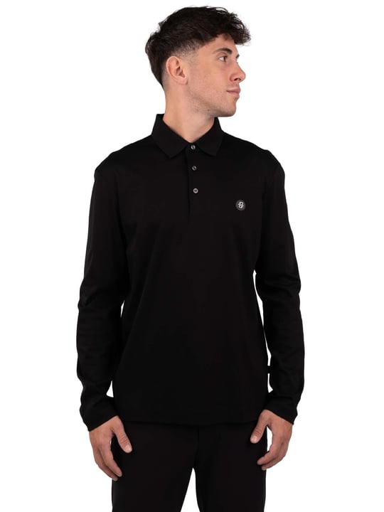 BOSS  BOSS Erkek Dokuma Polo Yaka Kısa Kol Günlük Siyah Polo Yaka T-Shirt 50523917-001