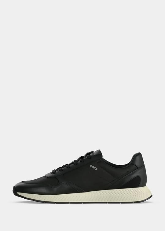 BOSS  BOSS Erkek Düşük Bilekli Ortopedik Tabanlı Logo İmzalı Siyah Sneaker 50568757-001