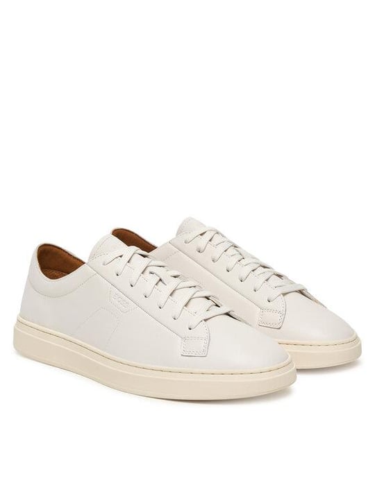 BOSS  BOSS Erkek Kabartma Logolu Düşük Bilekli Deri Beyaz Sneaker 50557866-100