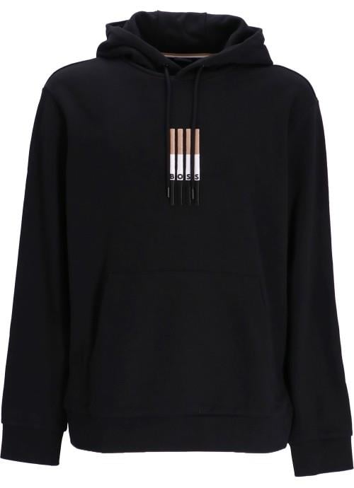 BOSS BOSS Erkek Kapşonlu Yaka Regular Fit Pamuklu Uzun Kollu Siyah Sweatshirt 50481751-001