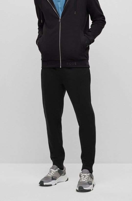 BOSS BOSS Erkek Logolu Basic Regular Fit Kısa Kollu Siyah Eşofman Altı 50481251-001